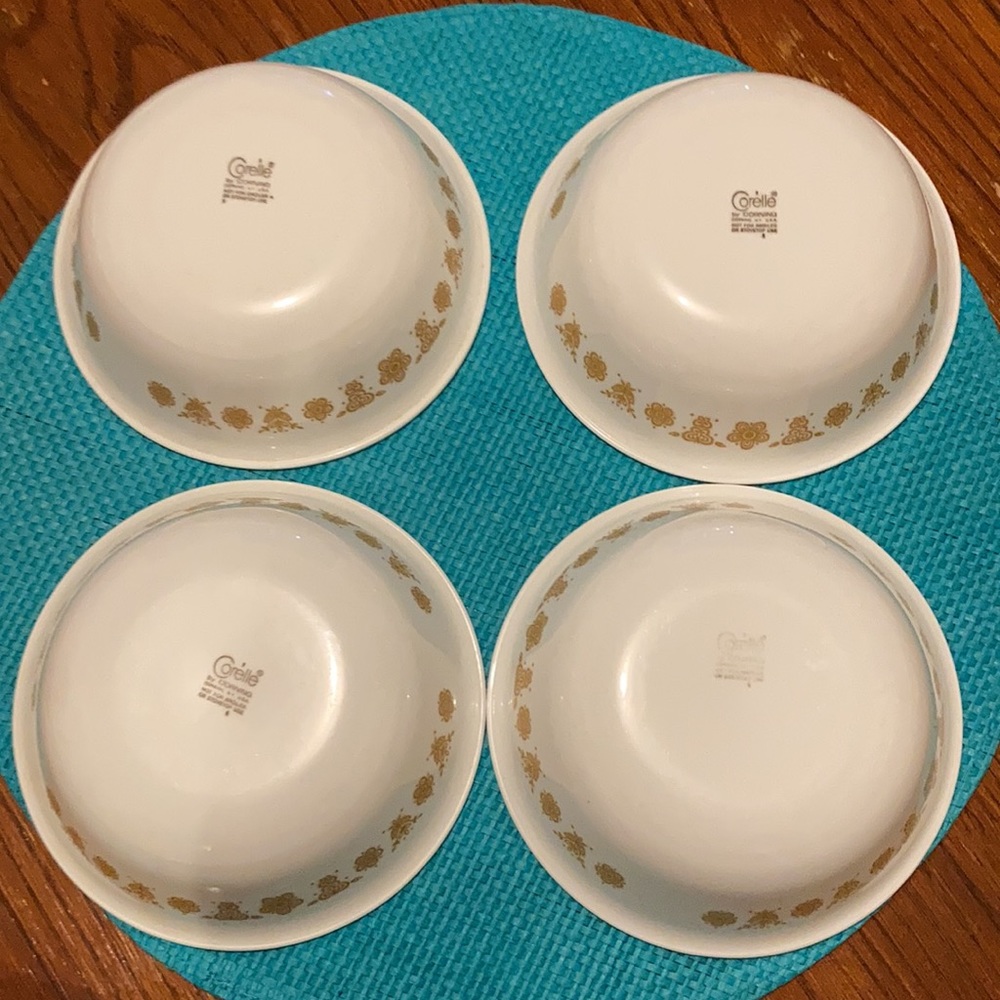 4 Corningware Butterfly Pattern Bowls - Picture 5 of 5